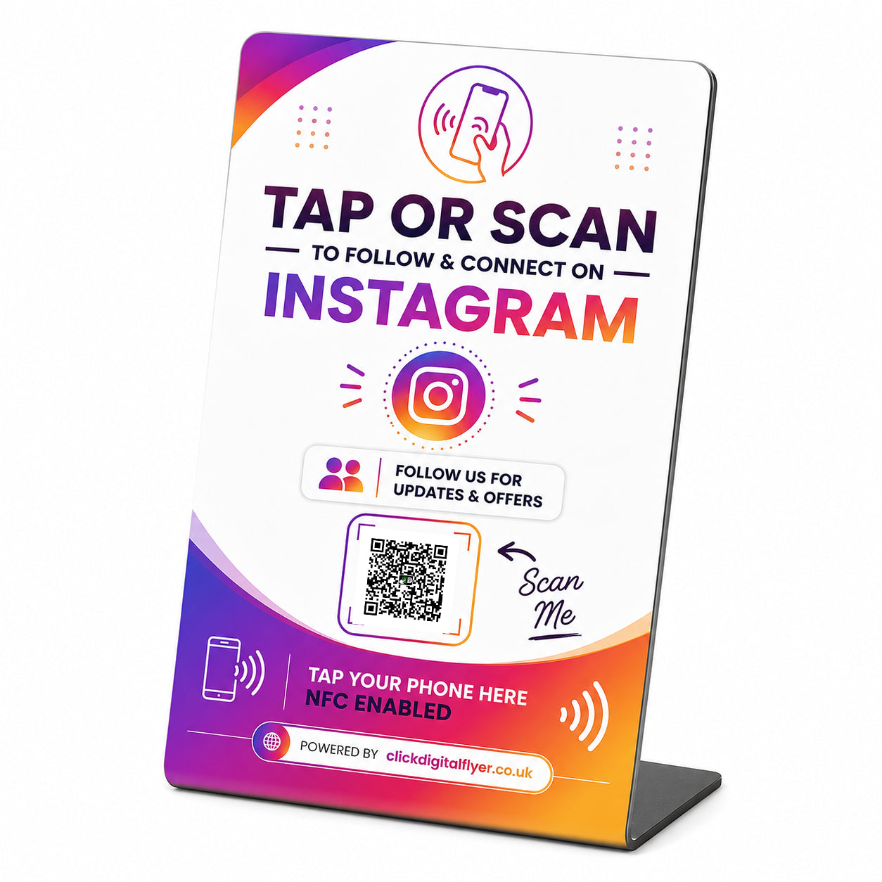 Instagram NFC A6 Plastic Sign