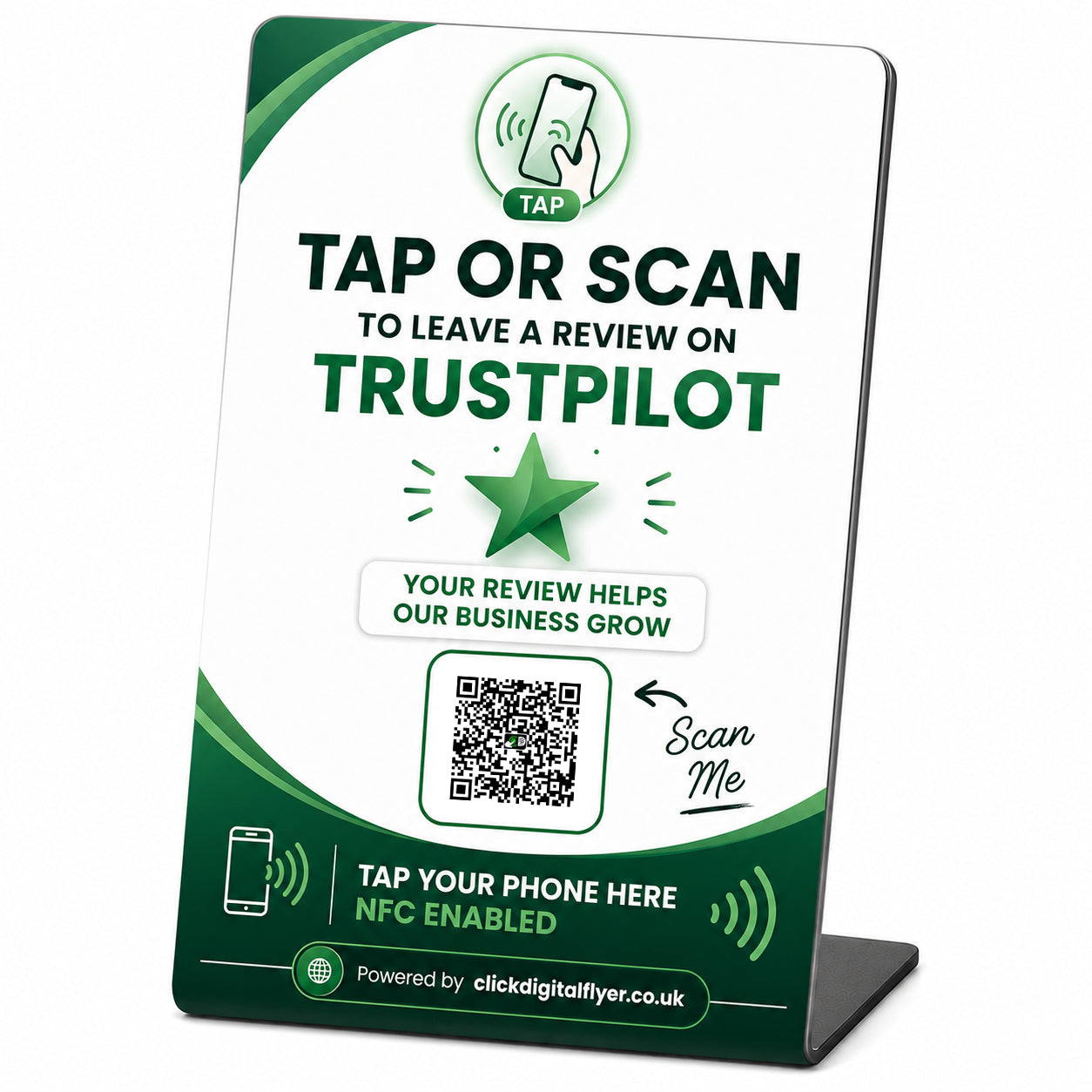 Trustpilot Review sign NFC A6 Plastic