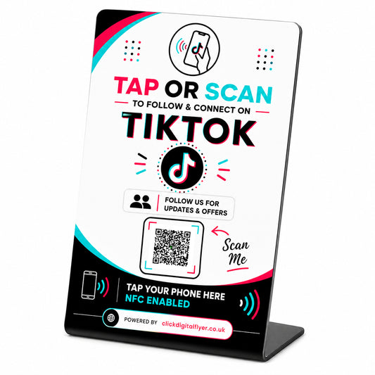 TikTok A6 Plastic NFC Sign