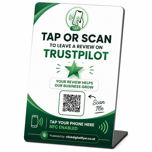 Trustpilot Review sign NFC A6 Plastic