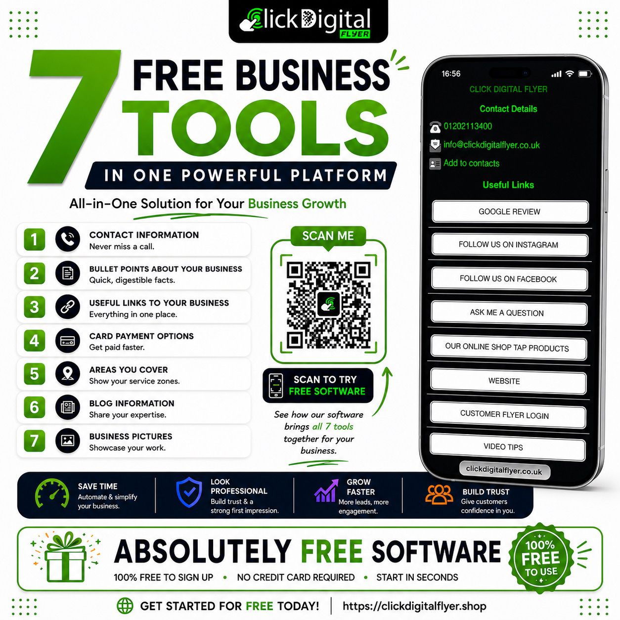 Free Digital flyer connection software and QR code